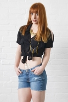 Thumbnail for your product : linQ Ruched Open Sleeve Shirt in Black