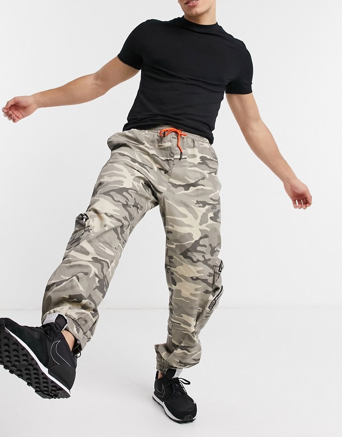 camo print cargo joggers