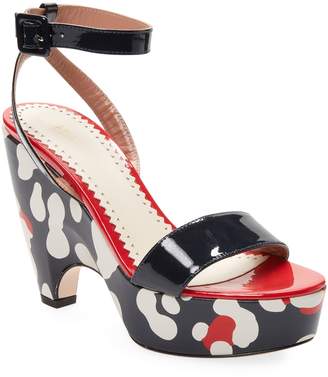RED Valentino Women's Printed Leather Sandal