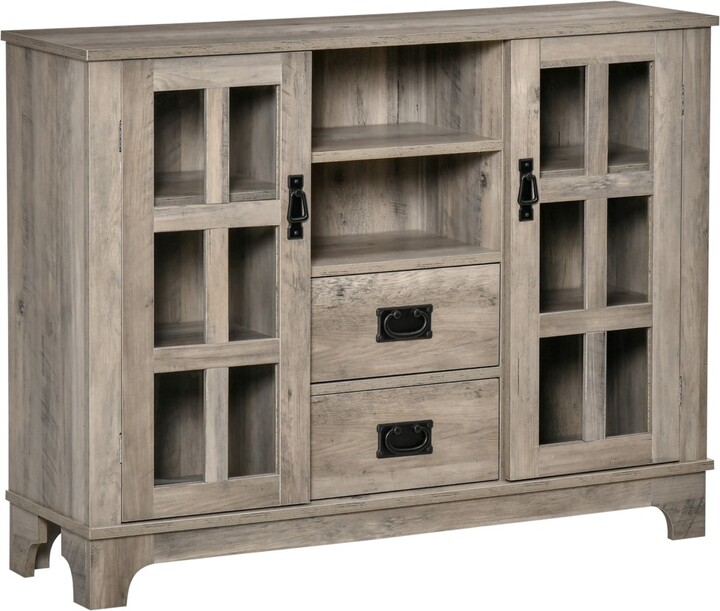 Kitchen Sideboard, Glass Door Buffet Server Cupboard
