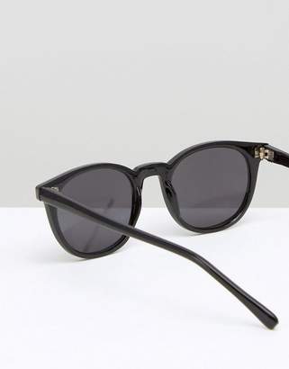 Reclaimed Vintage Inspired Round Sunglasses In Black