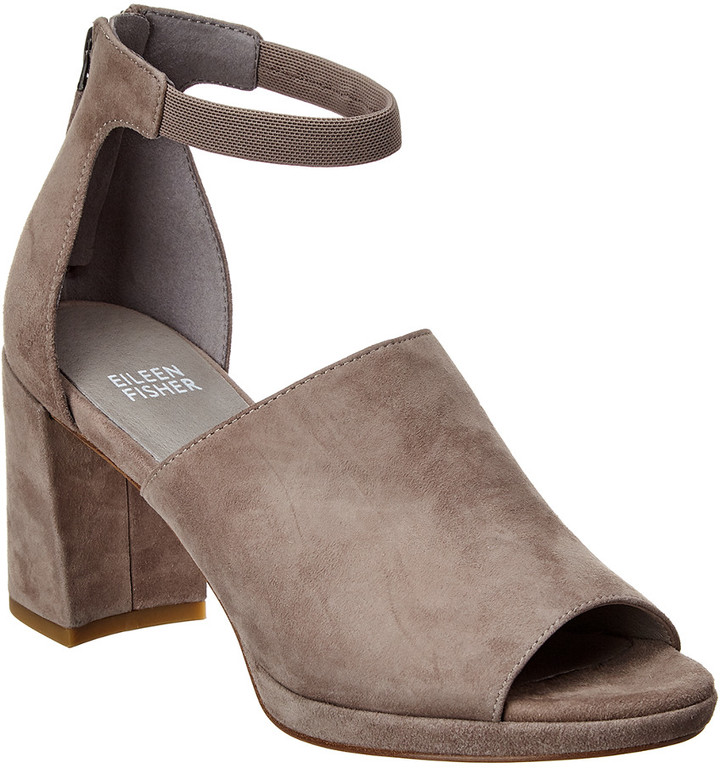 gray suede sandals