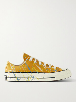 Converse Chuck 70 OX Paint-Splattered Canvas Sneakers - Men - Yellow - UK  9.5 - ShopStyle Trainers & Athletic Shoes