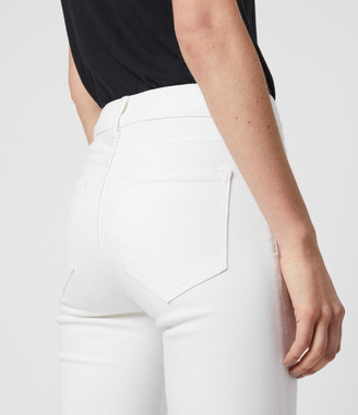 AllSaints Miller Ankle Mid-Rise Skinny Jeans, White