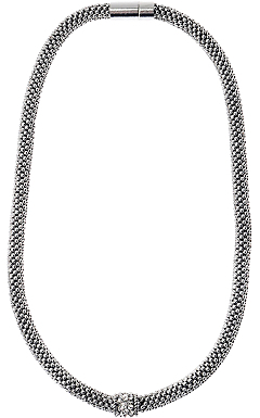 Adele Marie Fine Bead Pave Rope Necklace, Silver