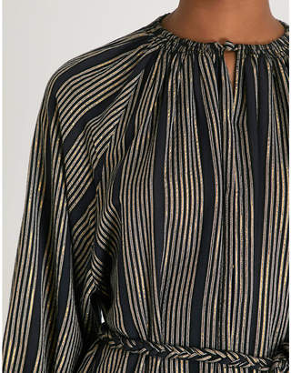 Apiece Apart Iiia belted metallic-weave dress