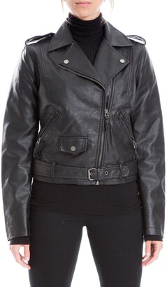 max studio black leather jacket