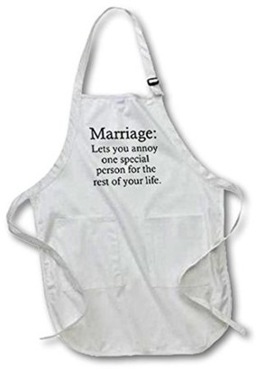 3dRose Marriage lets you annoy one special person for the rest of your life., Full Length Apron, 22 by 30-inch, Black, With Pockets