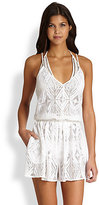 Thumbnail for your product : Milly Crochet Lace Racerback Short Jumpsuit