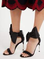 Thumbnail for your product : Alexander McQueen Bow-trim Satin Stiletto Sandals - Womens - Black