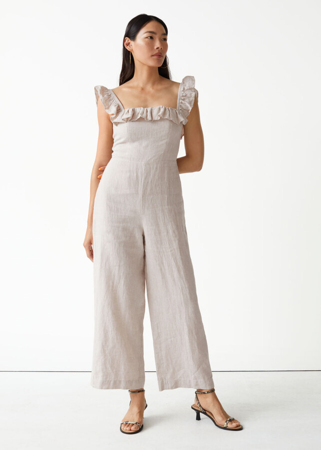 Womens Clothing Jumpsuits and rompers Full-length jumpsuits and rompers Cristina Gavioli Linen Jumpsuit in White 