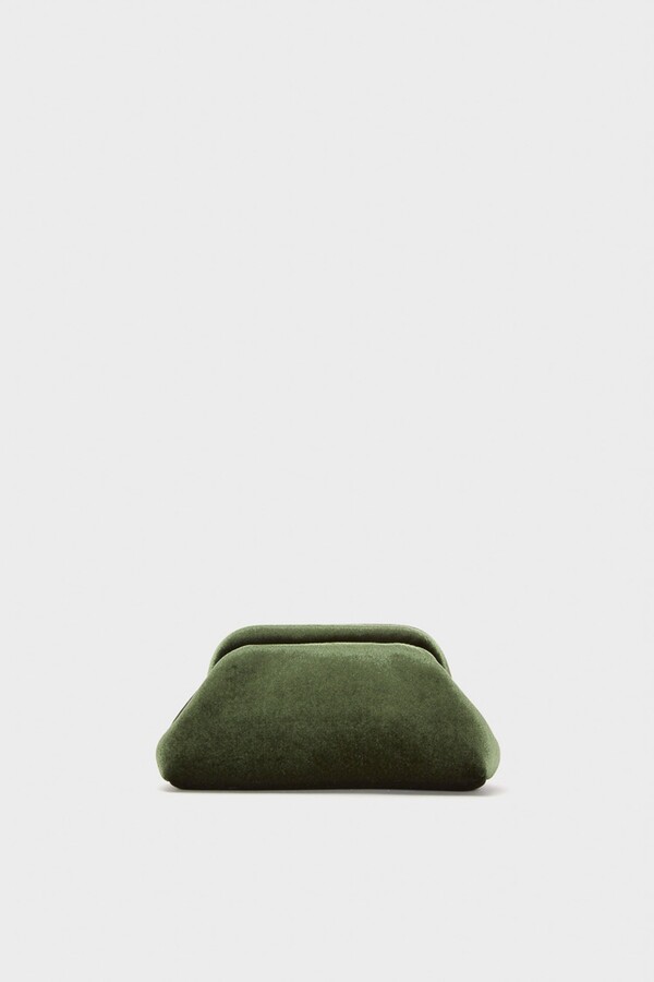 Caterina Bertini Green Velvet Clutch