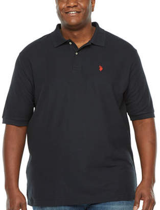U.S Polo Assn Mens Big and Tall Big /& Tall Slim Fit Short Sleeve Solid Interlock Polo Shirt