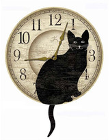 Thumbnail for your product : Infinity Instruments 14" Wagging Pendulum Cat Wall Clock