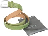 Thumbnail for your product : Pakerson Men's Pistachio Green Hand Painted Italian Leather Belt