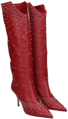 Jimmy Choo Brelan 85 High Heels Boots In Red Leather