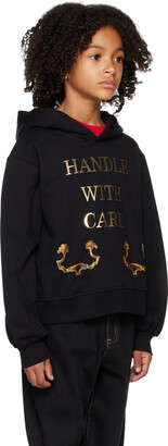 Moschino Kids Black 'Handle With Care' Hoodie