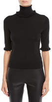 Thumbnail for your product : Michael Kors Collection Turtleneck Stretch Matte Jersey Shell Top w/ Ruffled Trim