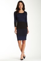 Thumbnail for your product : Max Studio 3/4 Sleeve Engineered Striped Dress
