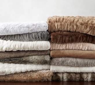Pottery Barn Faux Fur Throw - Taupe Tipped Alpaca