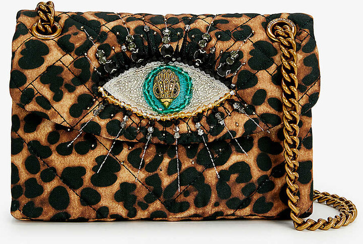 Kurt Geiger Mini Kensington embellished eye leopard-print shoulder bag -  ShopStyle