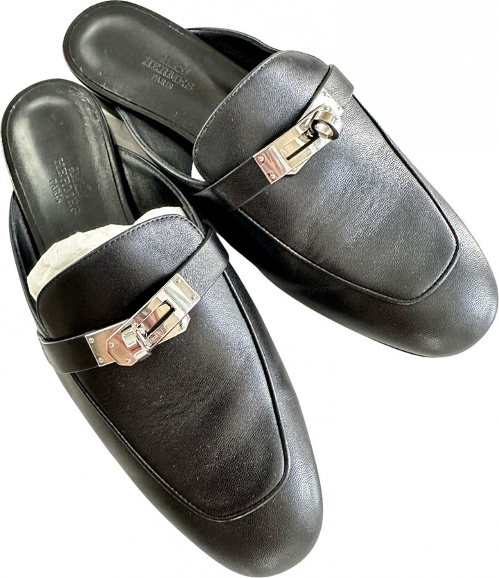 Hermes Leather mules & clogs - ShopStyle