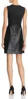 Thumbnail for your product : Theory Fit-and-Flare Leather & Ponte Dress