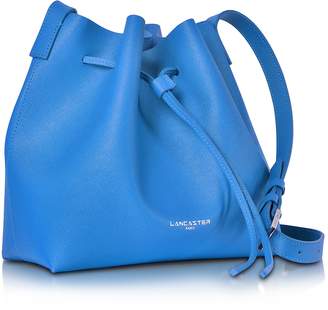 Lancaster Paris Pur Smooth Blue Leather Bucket Bag