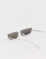 Thumbnail for your product : ASOS Edition DESIGN rimless narrow fashion glasses with silver mirrored lens