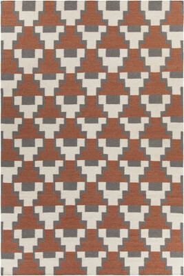 George Oliver Charlene Textured Contemporary Rust Area Rug