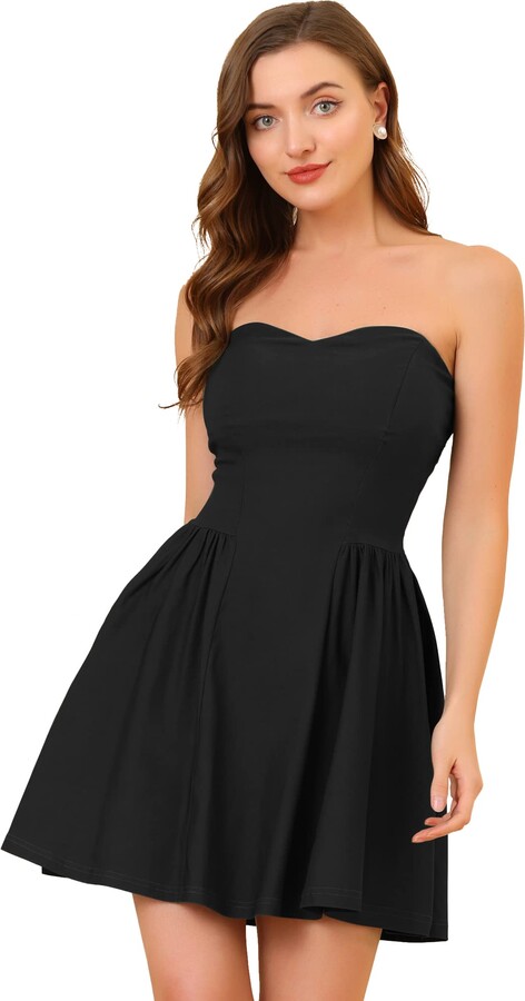 Allegra K Women's St. Patrick's Day Strapless Party Sexy Sweetheart Neck  Fit and Flare Mini Tube Top Dress - ShopStyle