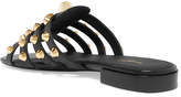 Thumbnail for your product : Balenciaga Giant Studded Textured-leather Slides - Black
