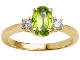 Thumbnail for your product : Design Studio Tommaso Tommaso Design Oval Genuine Peridot and Diamond Engagement Ring 14k Size 8.5