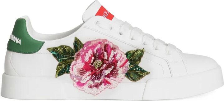 Dolce & Gabbana Floral-Appliqué Sneakers