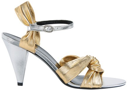 silver gold high heels