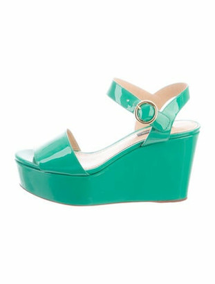 Dolce & Gabbana Patent Leather Sandals Green - ShopStyle