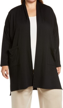 Eileen Fisher Open Front Brushed Fleece Jacket