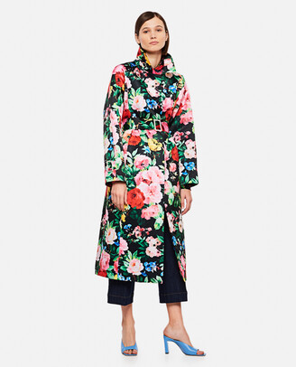 floral print trench coat