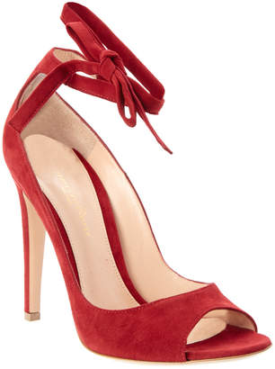 Gianvito Rossi Suede Ankle Wrap Pump