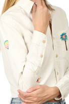 Thumbnail for your product : Mother Frenchie Crop Fray Shirt