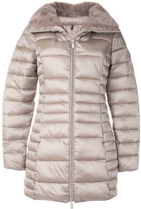 Save The Duck Synthetic Fur Reversible Long Quilted Jacket