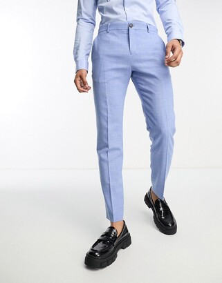 Light Blue color check blend cotton pant for men – Punekar Cotton