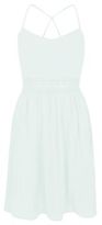 Thumbnail for your product : New Look Green Strappy Crochet Waist Skater Dress