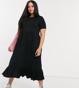 Thumbnail for your product : Yours midi smock dress in black