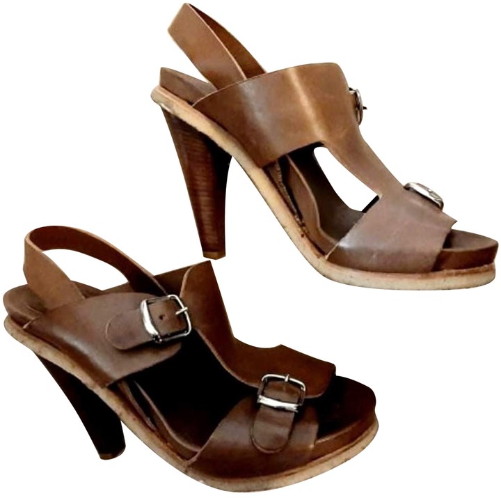 chloé virginia leather flat sandals