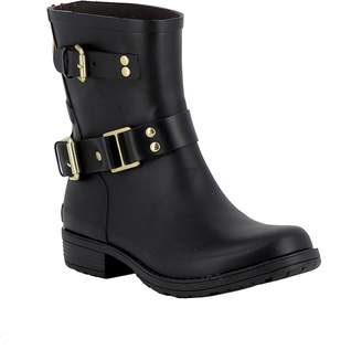 Colors of California Black Rubber Ankle Boots