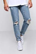 Thumbnail for your product : boohoo Skinny Distressed Jeans With Embroidery