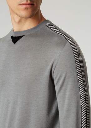 Giorgio Armani Virgin Wool Sweater With Two-Tone Chevron Intarsia