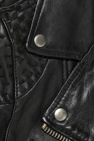 Thumbnail for your product : Maje Madone stitched leather biker jacket