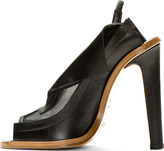 Thumbnail for your product : Christopher Kane Black Leather & Mesh Winged Slingback Heels